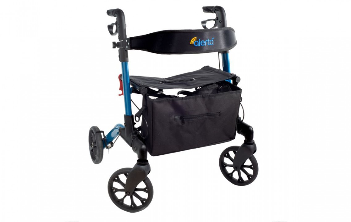 Alerta Folding Four-Wheel Aluminium Rollator with Seat and Bag